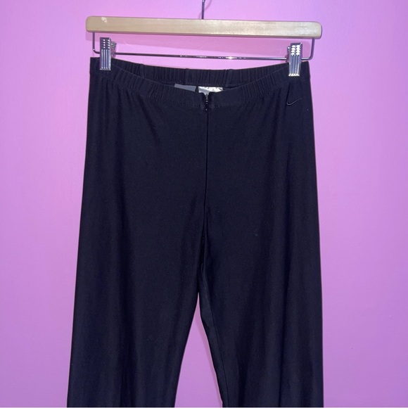 Nike Pants Women's Size Small Black Straight Leg Sleek Zip Front Stretch Vintage - Picture 3 of 8